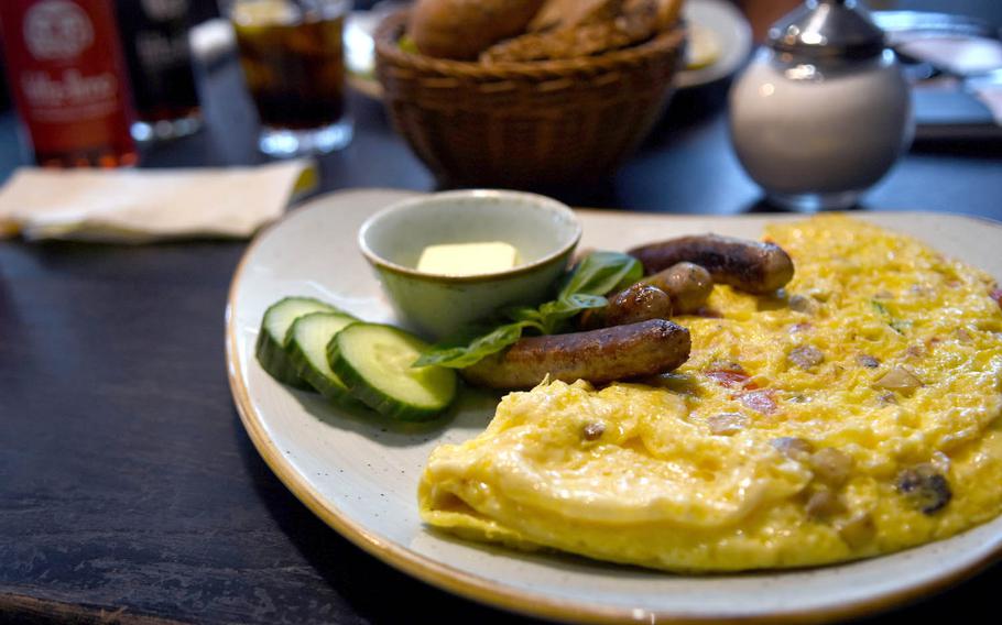 The farmer's omelet with vegetables at Du and Ich cafe in Wiesbaden, Germany, makes for a hearty meal.