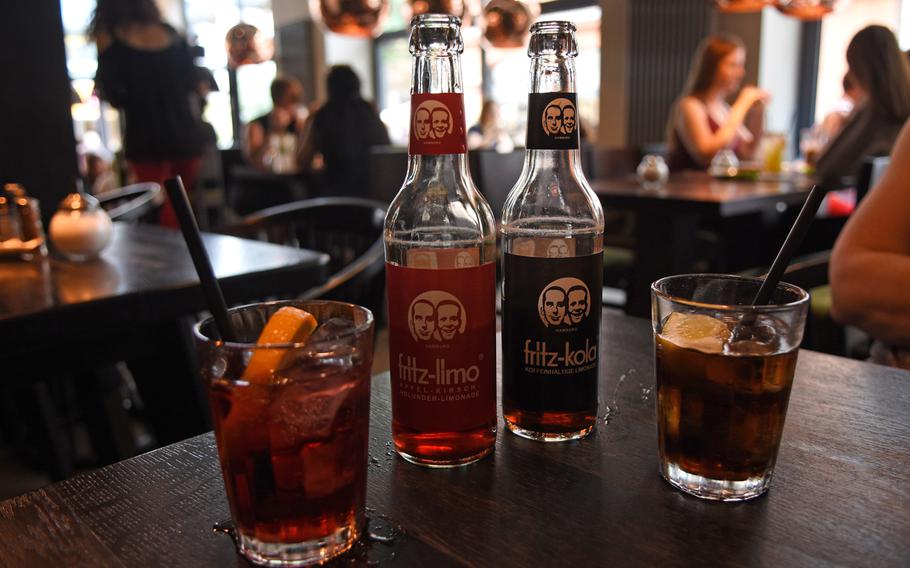 Two sodas -- one with apple, cherry, elderberry and lime, the other with cola -- were the perfect thirst quenchers on a recent warm summer day at Du and Ich cafe in Wiesbaden, Germany.