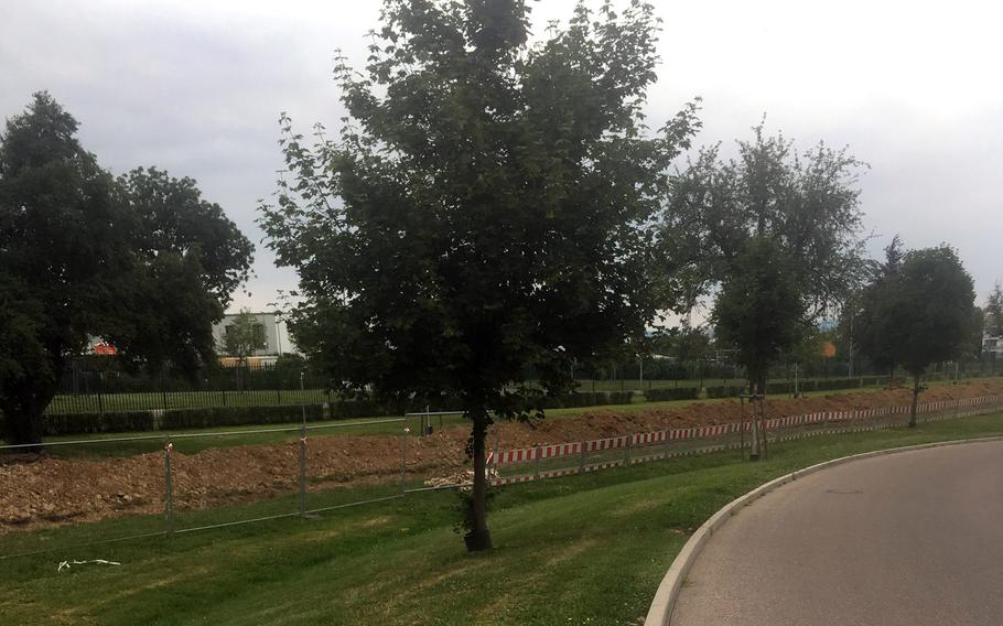A small World War II-era bomb was discovered June 26, 2018, at this construction site on Robinson Barracks in Stuttgart. It was safely removed.