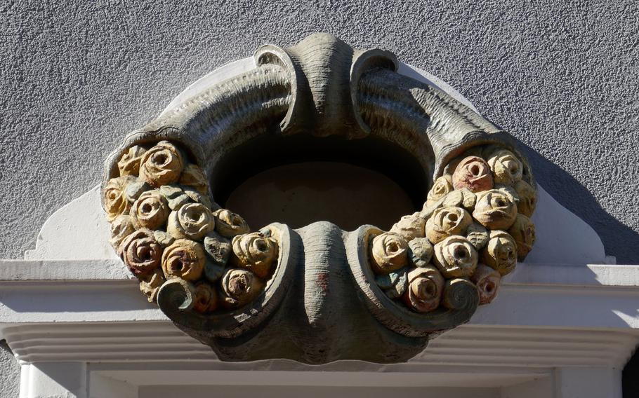 Sometimes you have to look up when you are walking through the streets of Kaiserslautern, Germany, to see things like this ornamental decoration above a doorway.