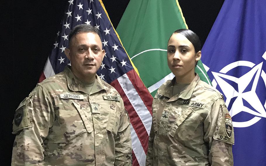 Sgt. Carlos Serrano, 55, and Cpl. Ruby Cruz, 24, deployed to Afghanistan shortly after Hurricane Maria devastated the Puerto Rico last fall. Serrano and Cruz are members of the Puerto Rico Army National Guard's 191st Regional Support Group Forward in Kabul.
                