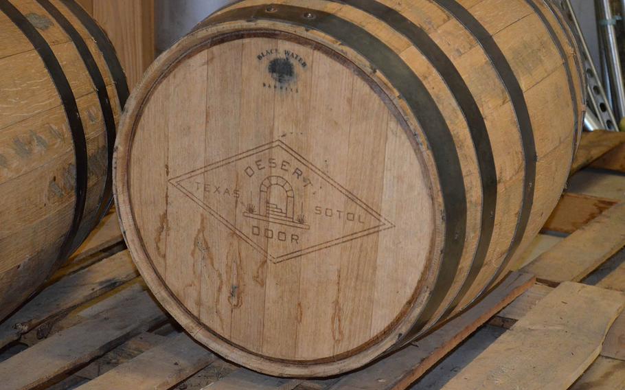 A barrel used for Desert Door Distillery's aged sotol.
