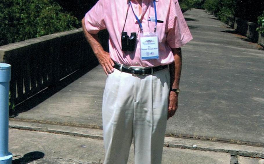 Ray Mellin stands at the "Bridge of No Return" in the Joint Security Area of the Demilitarized Zone during a trip to Korea in 2016.