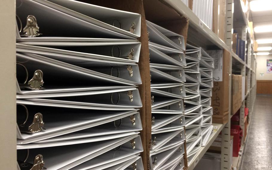 Ring binders are among the most popular items at the General Services Administration store at Yokota Air Base, Japan.