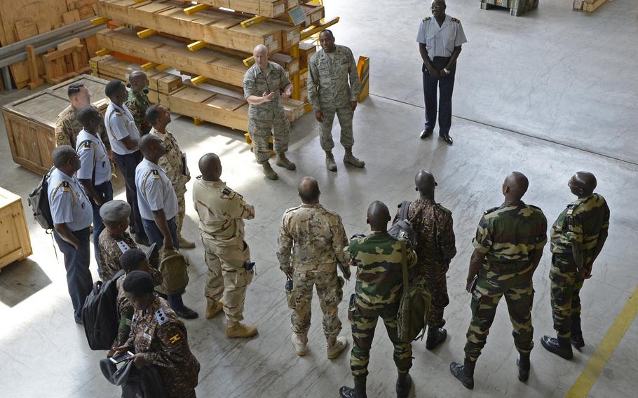 Military members from seven African countries participate in the African Partnership flight at Ramstein Air Base, Aug. 7, 2018. The week-long engagement is designed to build relationships and focus on force development.