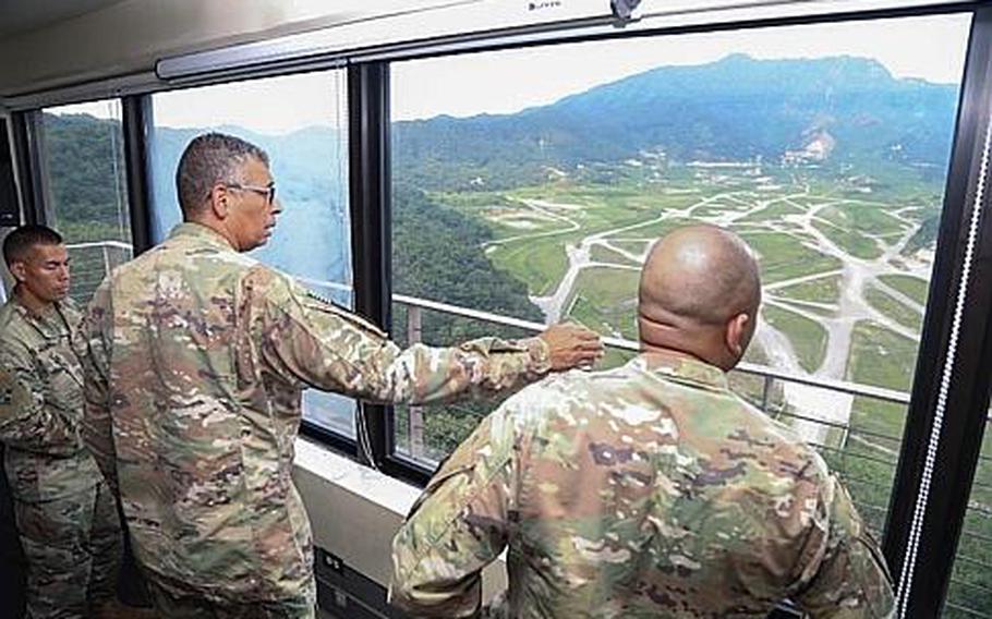 U.S. Forces Korea commander Gen. Vincent Brooks certifies improved safety features at Rodriguez Live Fire Range, South Korea, Wednesday, Aug. 15, 2018.