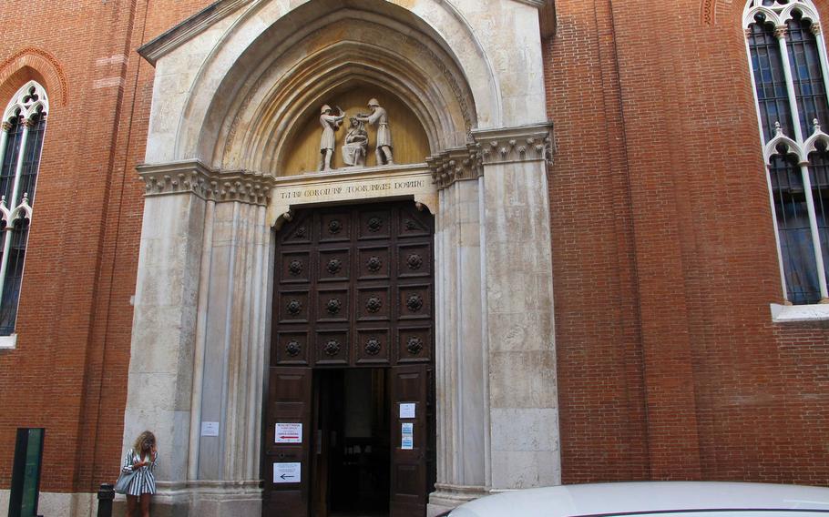 The Chiesa di Santa Corona in Vicenza, Italy, built in the 13th century, has a Gothic interior filled with Renaissance art.