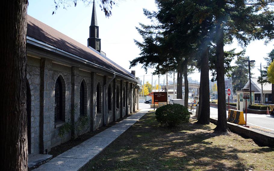 The Warrior Chapel at Camp Red Cloud, South Korea, was decommissioned Sunday, Oct. 21, 2018.