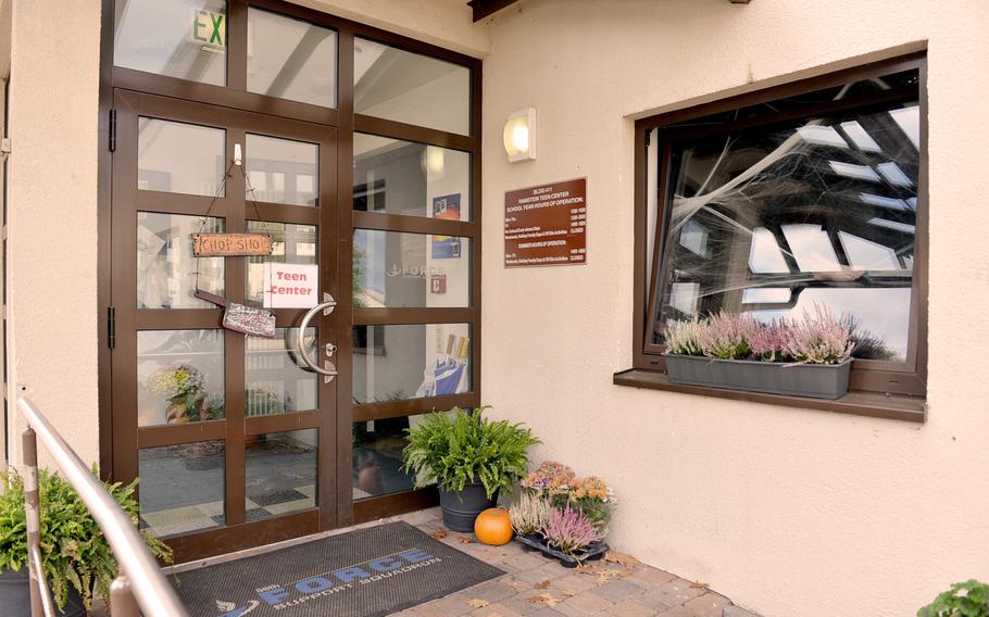 The entrance to the Teen Center on Ramstein Air Base in October 2018. The center started charging $70 per year per child to attend the center. The Army, in nearby centers, charges no fee except for special programs.