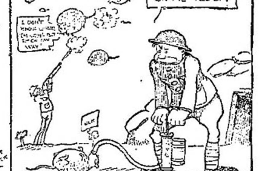 Marine Pvt. Abian "Wally" Wallgren's "Helpful Hints" comics ran in Stars and Stripes during World War I, making fun of rules and regulations and the contrasting lifestyles of the brass and frontline troops.