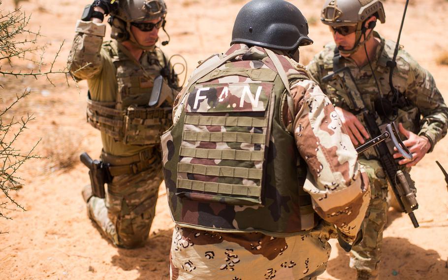 Nigerien Armed Forces train with 20th Special Forces Group during Flintlock 18 in Niger, Africa on April 16, 2018. The Pentagon has decided to cut about 700 troops in Africa because of other priorities.