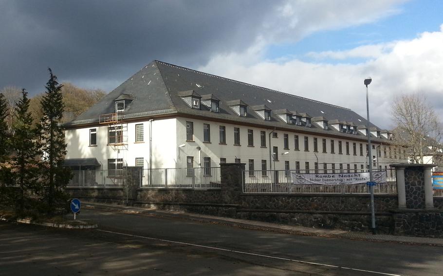 The former U.S. Army Strasburg Kaserne in Idar-Oberstein, Germany. According to the German newspaper Rhein-Zeitung, the Army has looked at six buildings on the base as part of a survey to find buildings appropriate for housing options. Courtesy Nuckmann/Wikimedia Commons