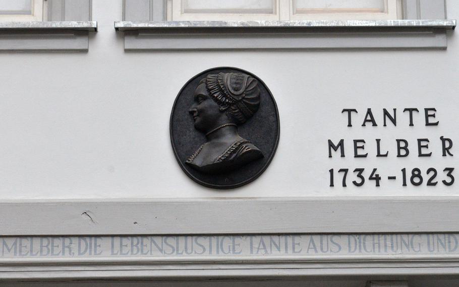 One of the reconstructed houses in Frankfurt's new Old Town was the home of Johanna Melber, an aunt of Johann Wolfgang von Goethe, whom he wrote about in one of his books.