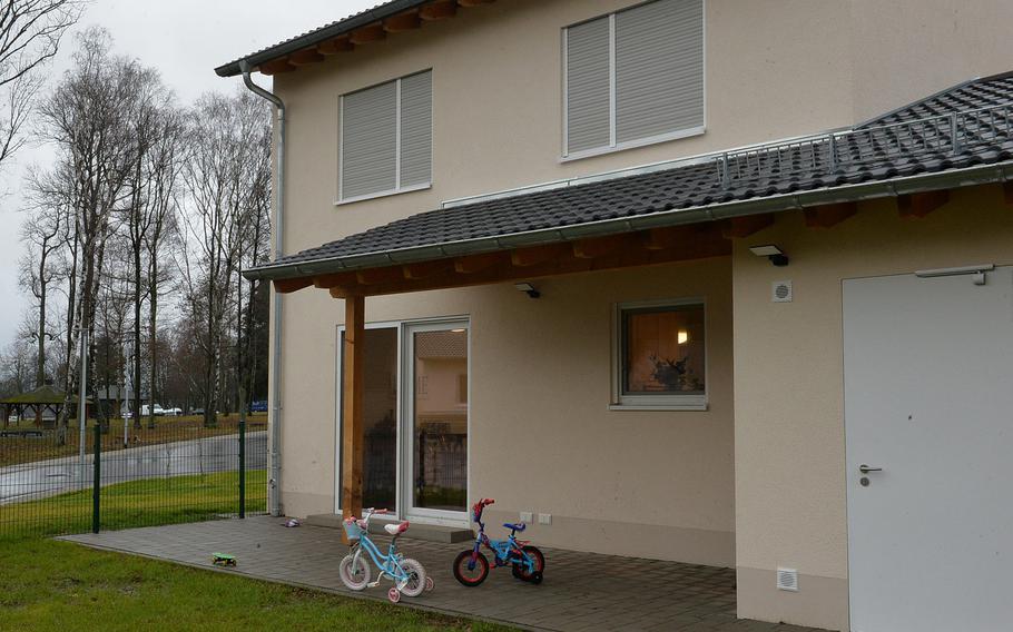 A newly built three room duplex townhome sits in the Smith Housing Area on Baumholder garrison. The unit in one of 32 newly built units set aside for sergeants and below.