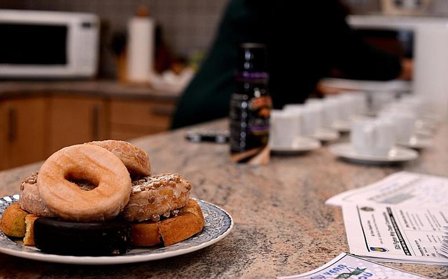 Doughnuts sit out at the U.S. Air Force 52nd Force Support Squadron Airman and Family Readiness Center at Spangdahlem Air Base, Germany, in 2014. Nonalcoholic fatty liver disease saw a 12-fold increase in the military from 2000 to 2017, according to a recent military medical report.