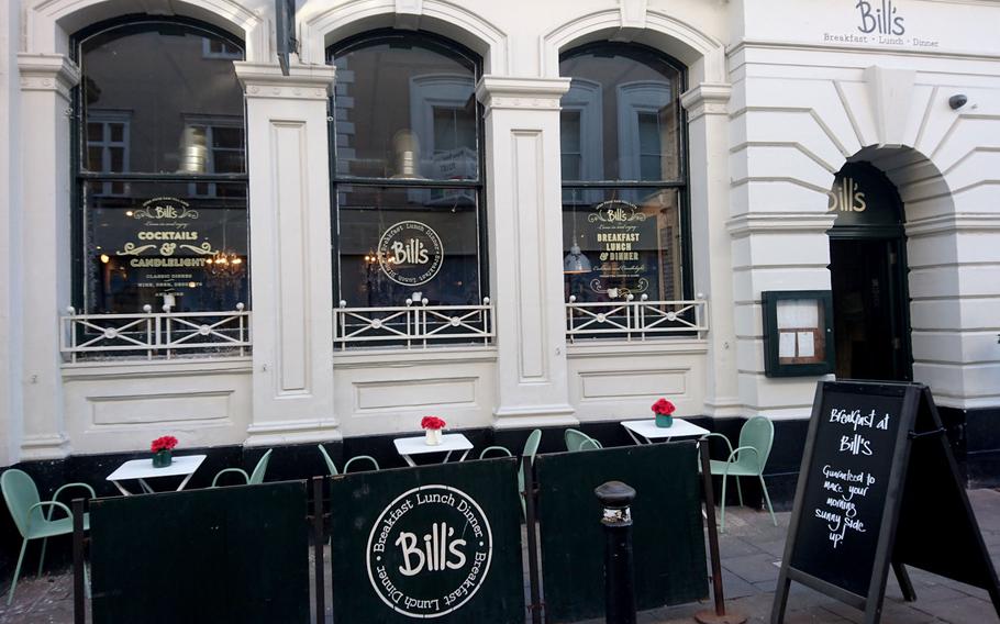 Outside of Bill's Restaurant in Bury St Edmunds, England, Feb. 26. Bill's offers a cornucopia of menu choices from all over the world along with several vegetarian options in 81 locations throughout England, Wales and Scotland.