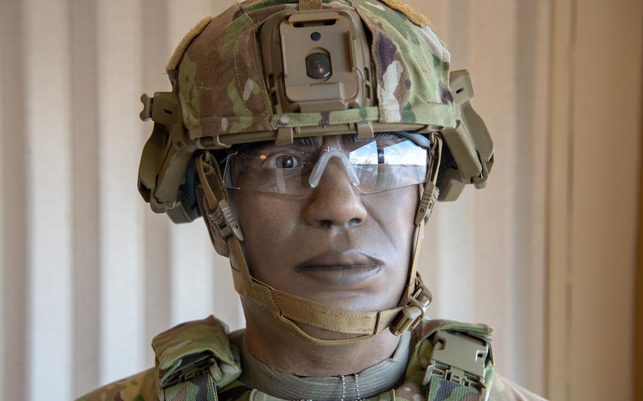 The new Integrated Head Protection System, or IHPS, is displayed at Fort Belvoir, Va., March 4, 2019. The helmet is a component of the new Soldier Protection System.
