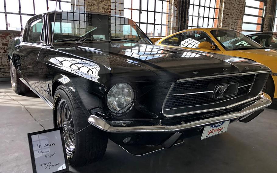 A 1967 Ford Mustang S-code with 390-cubic-inch engine at Klassikstadt in Frankfurt, Germany.