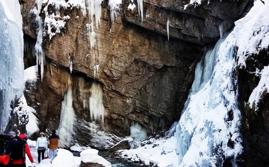 The entrance to the Partnach Gorge, in Garmisch, Germany, in February, 2019.