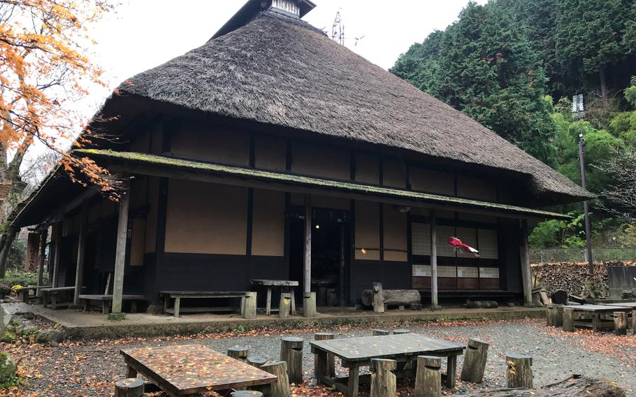 Amasake-chaya is housed inside a traditional Japanese-style building, complete with a thatched roof.