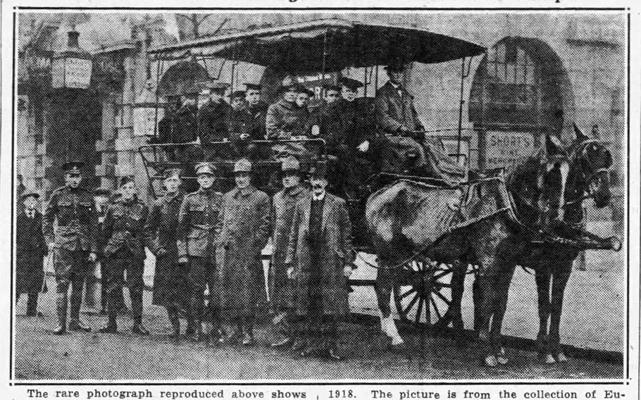 This photo, published in the Tampa Daily Times on Sept. 26, 1934, shows the Tampa's crew seated in a wagon on their last shore leave before the ship sank on Sept. 26, 1918. Eugene Johnson, a member of the Tampa's crew who left the ship two months prior to its sinking for medical treatment, provided the image to the newspaper. 