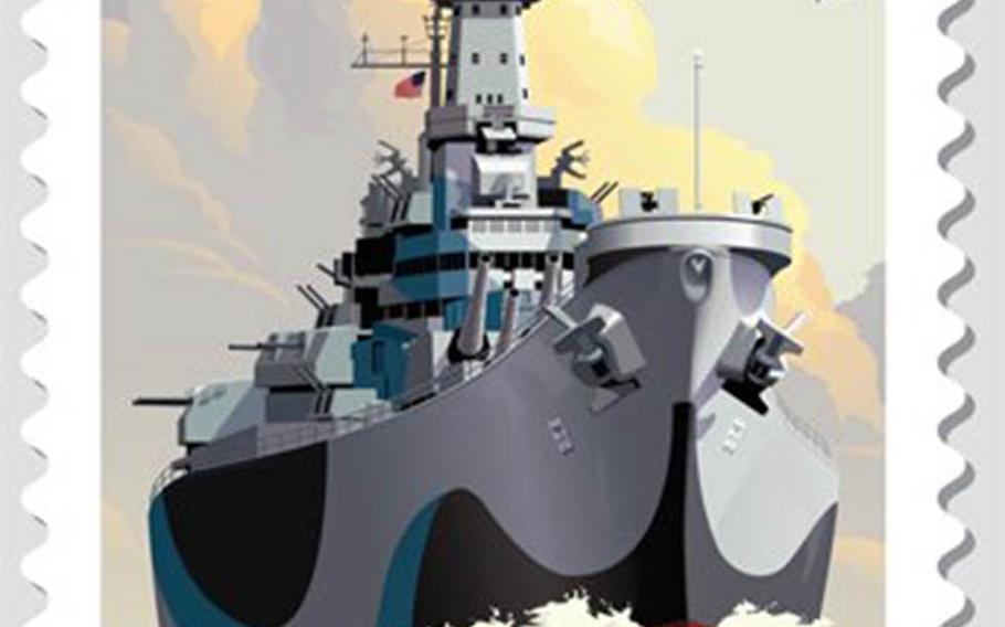 The USS Missouri will appear on a "forever" stamp available June 11, 2019, exactly 75 years after the ship was commissioned in 1944, according to the U.S. Postal Service.