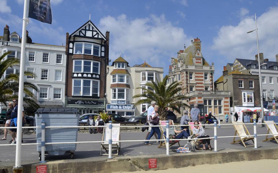 Modern day photo of a route troops followed on D-Day to embarkation points at Weymouth harbor in Dorset, England, May 12, 2019. On D-Day, 144,093 vehicles and 415,585 troops embarked from harbors in Dorset to beaches in Normandy.