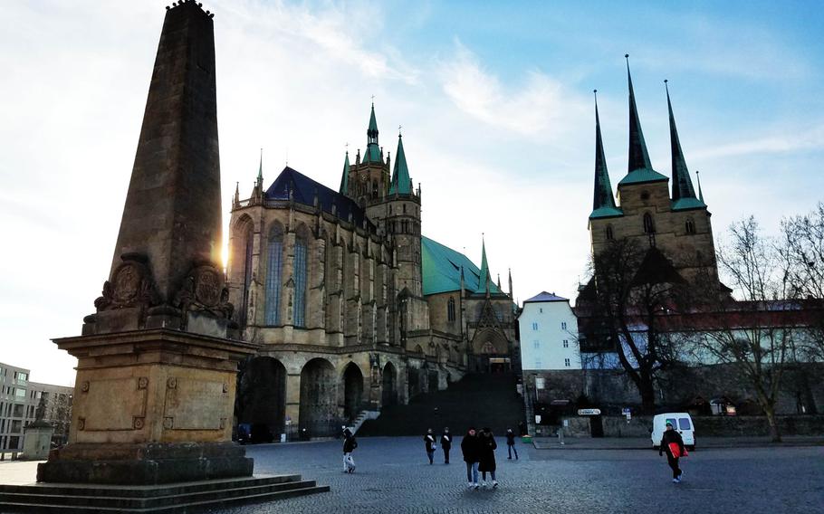 The main town square in Erfurt, Germany.