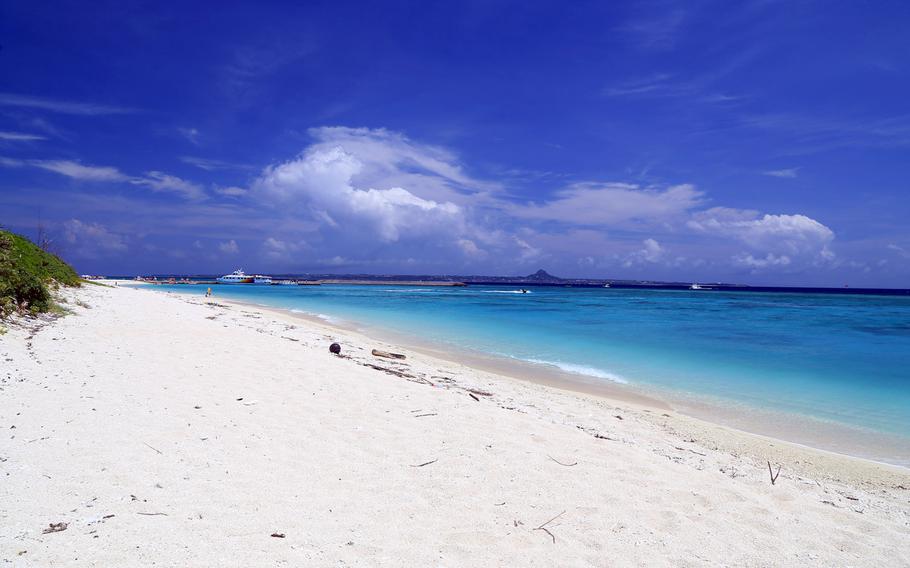 Minna Beach on Minnajima, Okinawa, offers white sands and crystal-clear water. Aya Ichihashi/Stars and Stripes