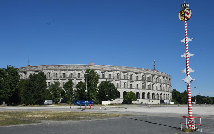 The Documentation Center in Nuremberg, which houses a museum of the Nazi Party Rally Grounds nearby. It is located inside the unfinished remains of the Congress Hall of Nazi Party rallies.