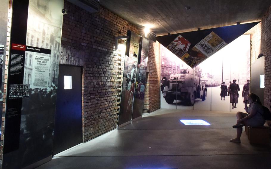 Inside the museum of the Documentation Center Nazi Party Rallying Grounds, with exhibits on the rise of the National Socialist Party, in Nuremberg, Germany.