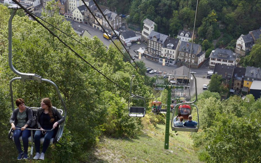 The Cochem chairlift takes you up to a plateau both the town, where there are good views of the Moselle River valley.