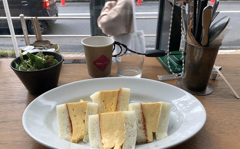 The lunch special at Hotel Koe in Tokyo's Shibuya district on a recent Saturday was a tasty egg sandwich.