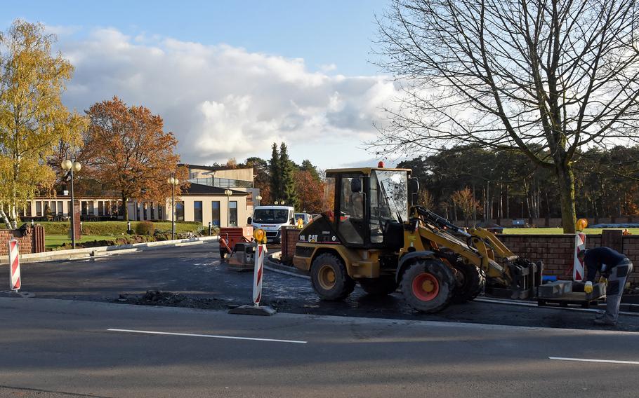 A new access road is being built between the North Side Chapel and the commissary on Ramstein Air Base, Germany. The $263,000 project was paid for with money the base received for being named the Air Force's best installation this year.