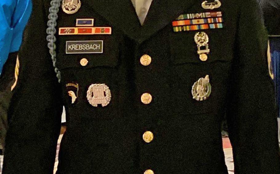 Army Staff Sgt. Riley Krebsbach, a recruiter based in southern California.