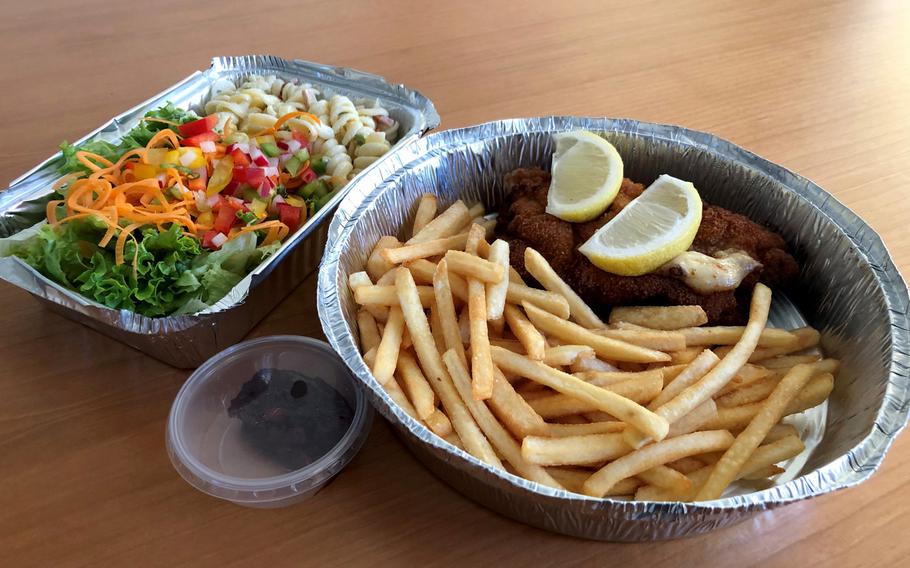 The Klag's restaurant Thursday lunch special of chicken cordon bleu comes with fries and a salad for 8.50 Euro.