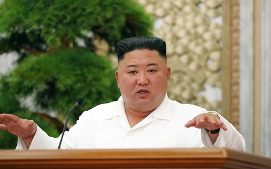 North Korean leader Kim Jong Un presides over a political meeting in Pyongyang on Thursday, July 2, 2020, according to the state-run Korean Central News Agency.