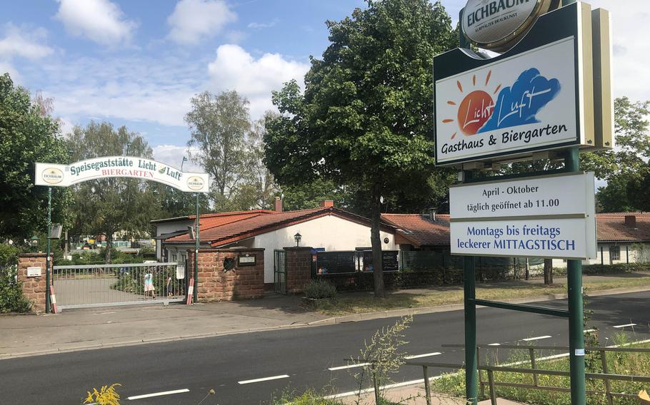 Licht-Luft, a restaurant behind Kleber Kaserne in Kaiserslautern, Germany, is a nice place for a shady summer lunch, or early dinner. It serves mostly German-style food.