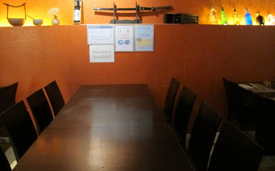 The interior of Furai Japanese Restaurant in Vicenza is soothing, understated and empty on a recent September visit when diners, enjoying the weather and wary of the coronavirus, chose to eat outdoors.