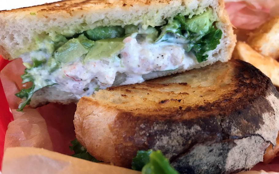 The special shrimp and avocado sandwich from Luke's Lobster at the Iias Okinawa Toyosaki mall.