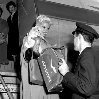 Jayne Mansfield in Germany in 1957.