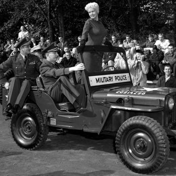 Jayne Mansfield in Germany in 1957.
