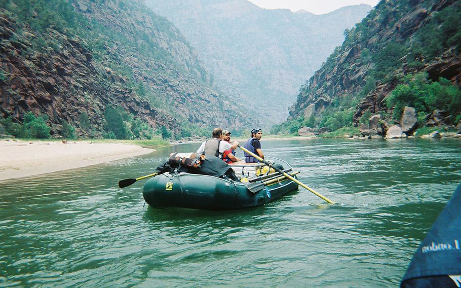 U.S. military veterans enjoy rafting on the Yampa River in Colorado.