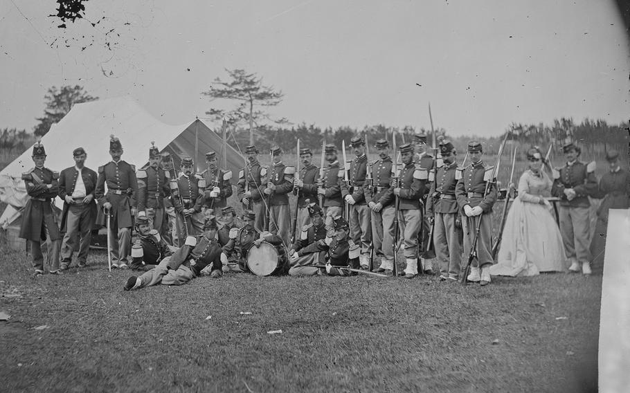 The 22nd New York Infantry near Harpers Ferry in what was then Virginia, circa 1860-1865.