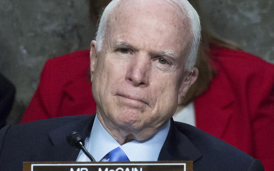 Sen. John McCain, R-Ariz., at a Senate Armed Services Committee hearing in January, 2017.
