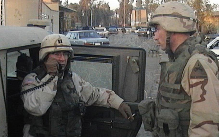 Jeff Hall on his second deployment to Iraq in 2005.  Hall retired last year as a Major, after a 20-year Army career.