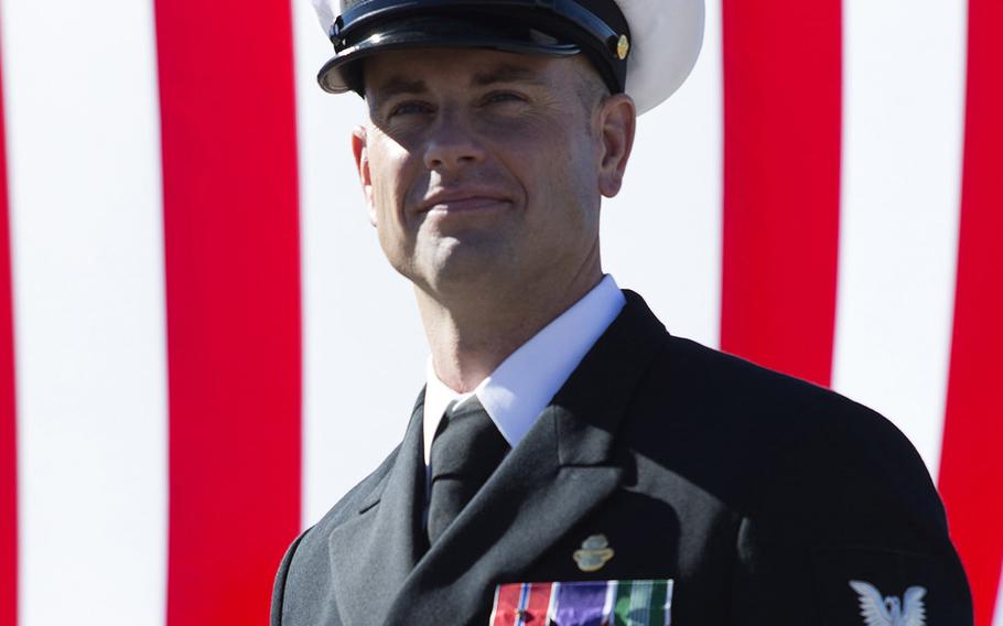 Navy Chief Petty Officer Justin A. Wilson, Special Amphibious Reconnaissance Corpsman, 1st MSOB, received the Navy Cross aboard Camp Pendleton, Calif., on Nov. 25, 2014. The Navy Cross is the second highest valor award, second to the Medal of Honor, and must be approved by the Secretary of the Navy before being awarded.