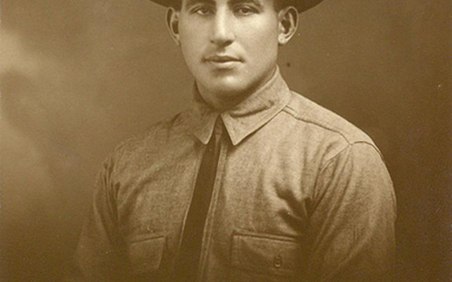 Sgt. William Shemin portrait in campaign hat.