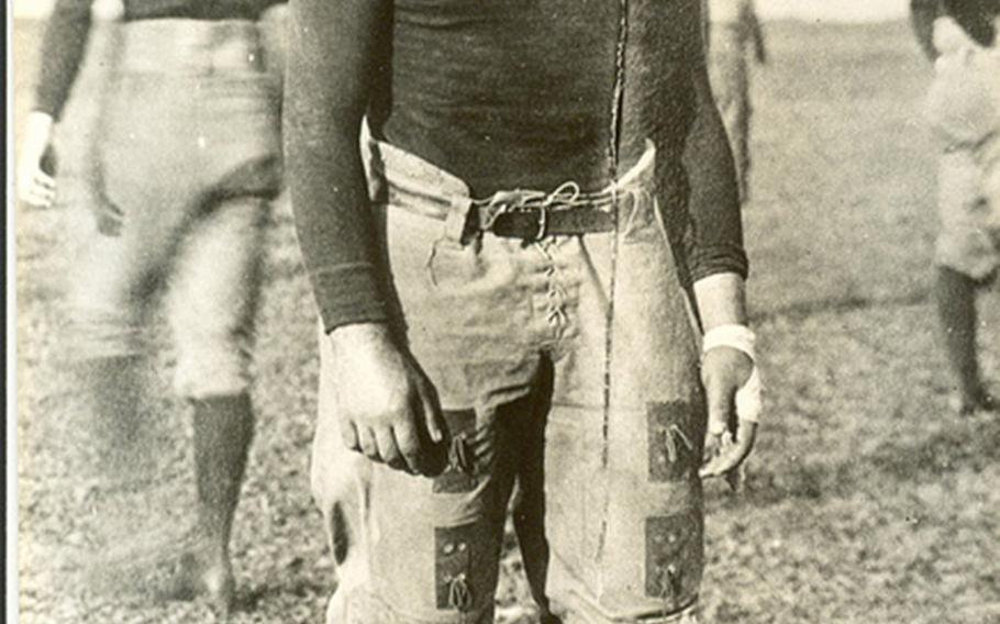 Photo of William Shemin on the Syracuse varsity football team, left guard.
