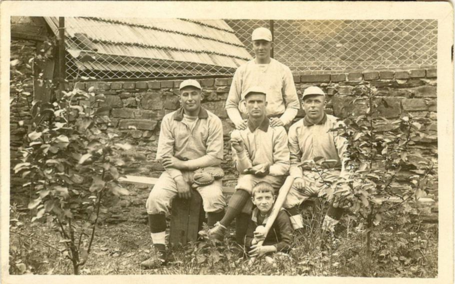 Photo of William Shemin (left) with baseball teammates.